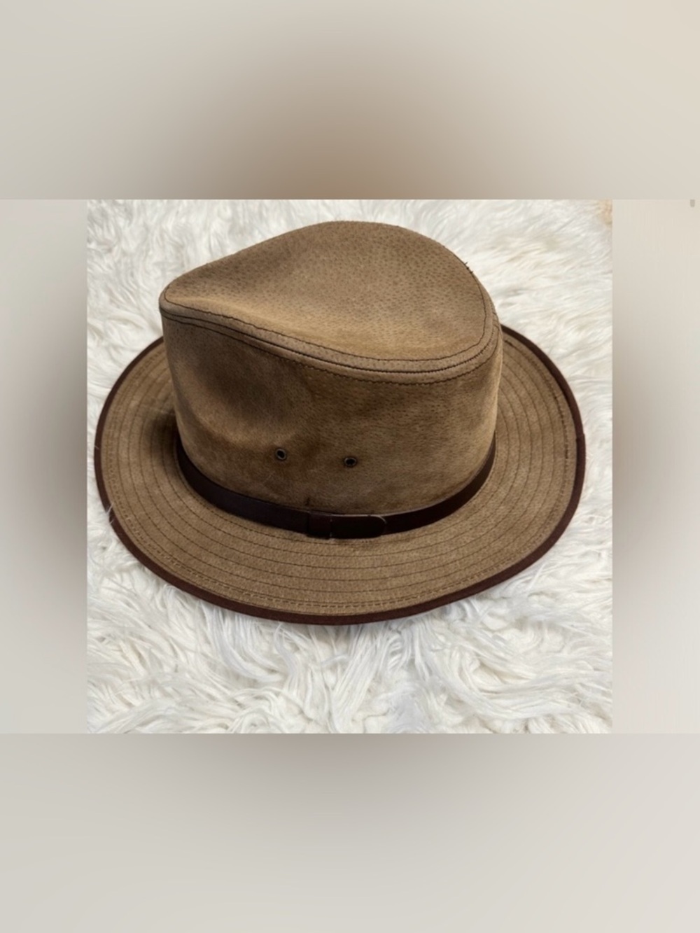 Henschel Women's Brown Suede Safari Hat with Leather Band